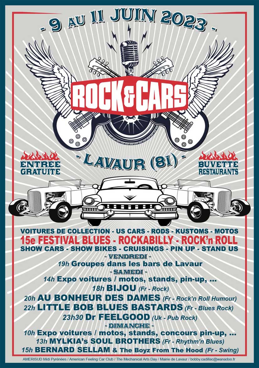 Festival Rock'and'cars à Lavaur (81) Du 9 Au 11 Juin 2023